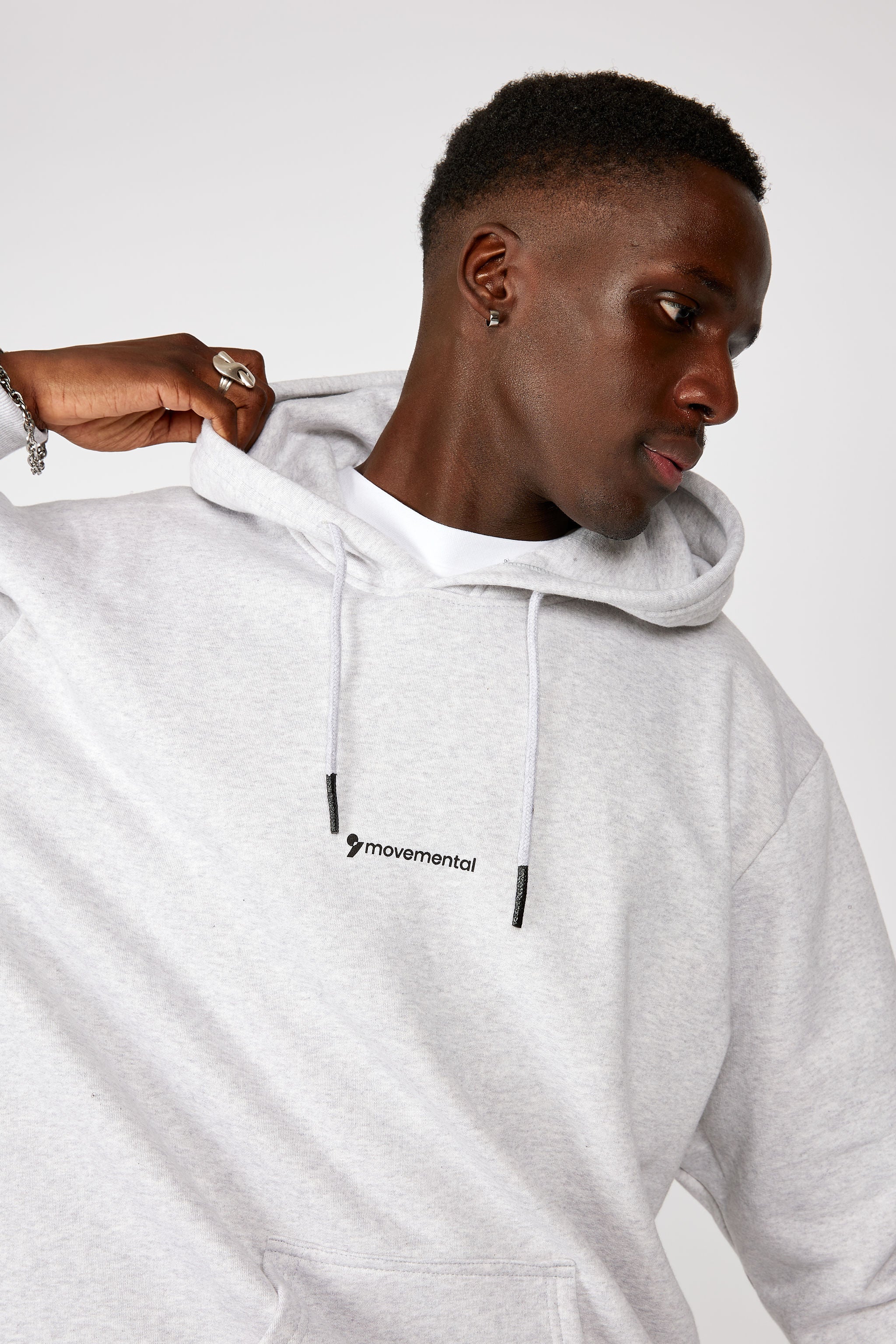 Oversized grey hoodie men sale